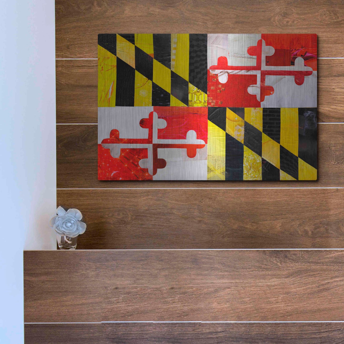 Luxe Metal Art 'Maryland' by Artpoptart, Metal Wall Art,16x12