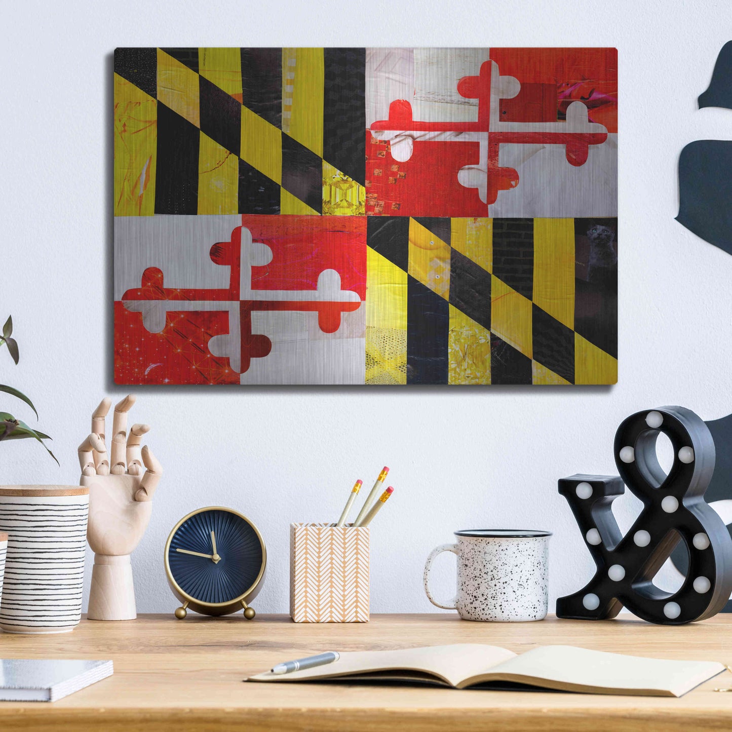 Luxe Metal Art 'Maryland' by Artpoptart, Metal Wall Art,16x12