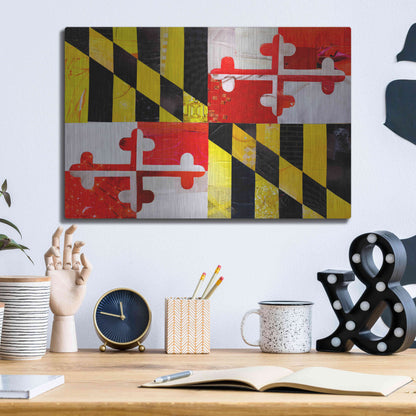 Luxe Metal Art 'Maryland' by Artpoptart, Metal Wall Art,16x12