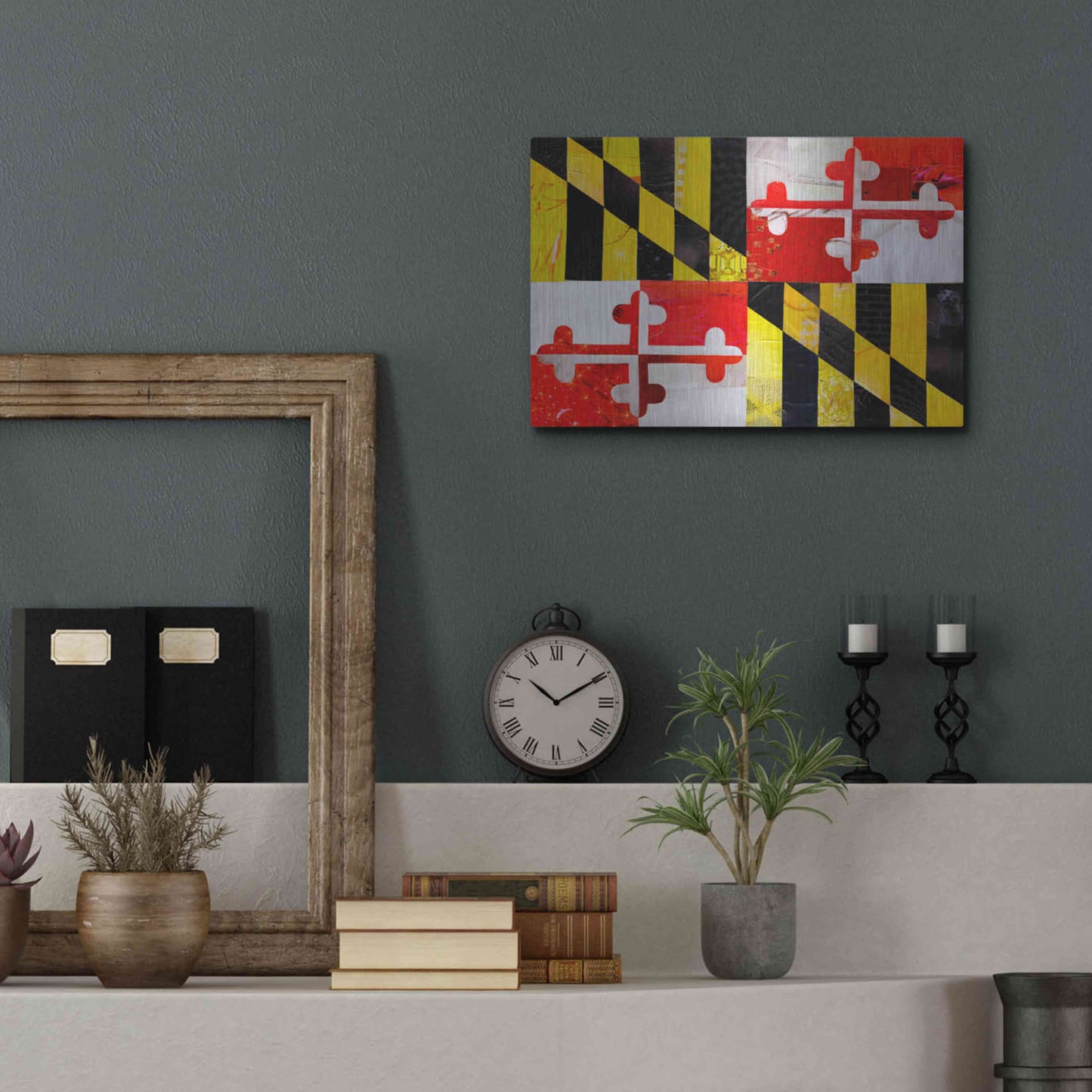 Luxe Metal Art 'Maryland' by Artpoptart, Metal Wall Art,16x12