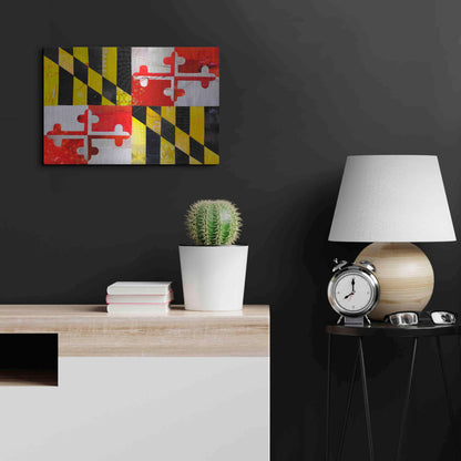 Luxe Metal Art 'Maryland' by Artpoptart, Metal Wall Art,24x16