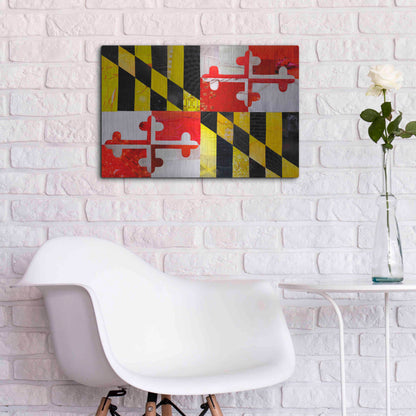 Luxe Metal Art 'Maryland' by Artpoptart, Metal Wall Art,24x16