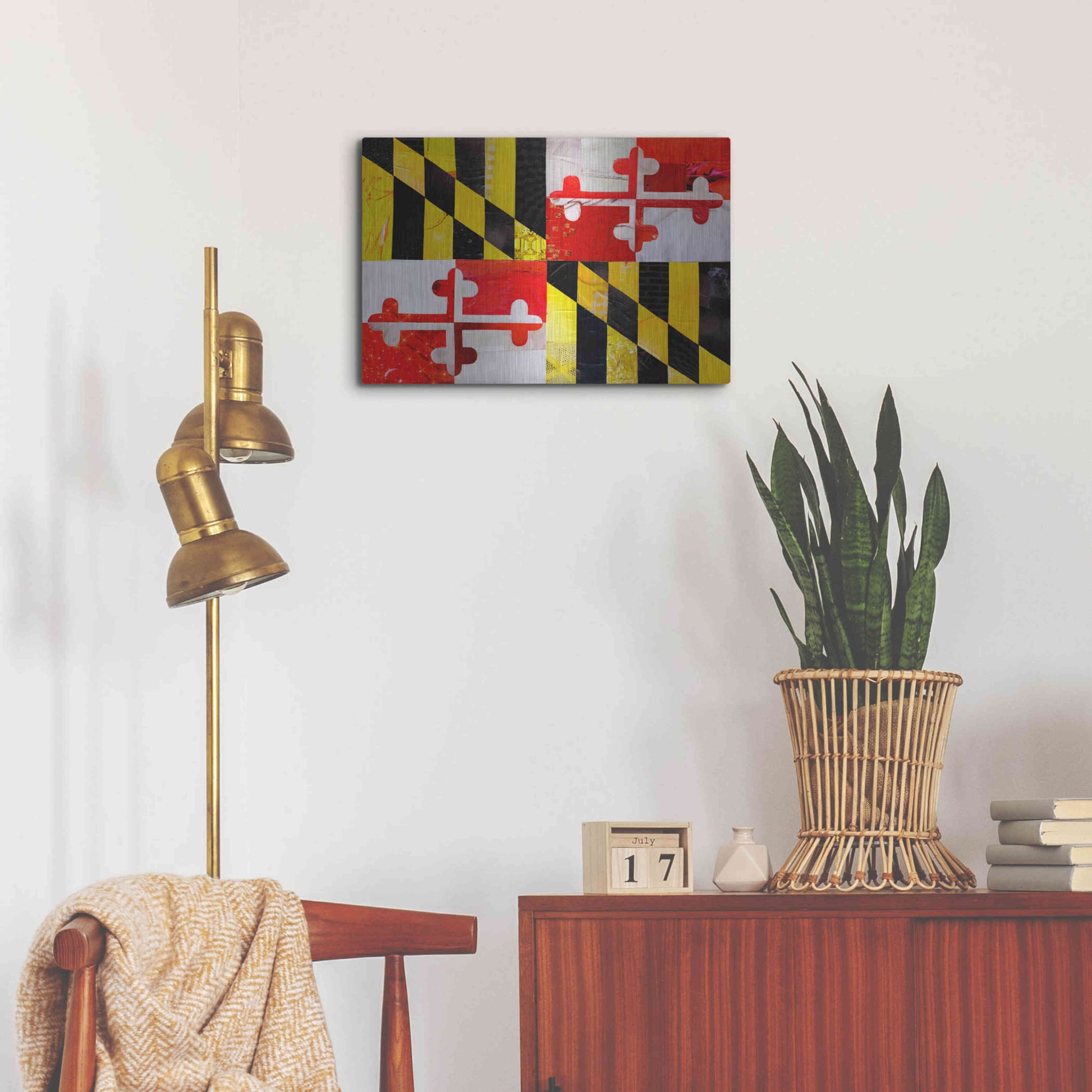 Luxe Metal Art 'Maryland' by Artpoptart, Metal Wall Art,24x16