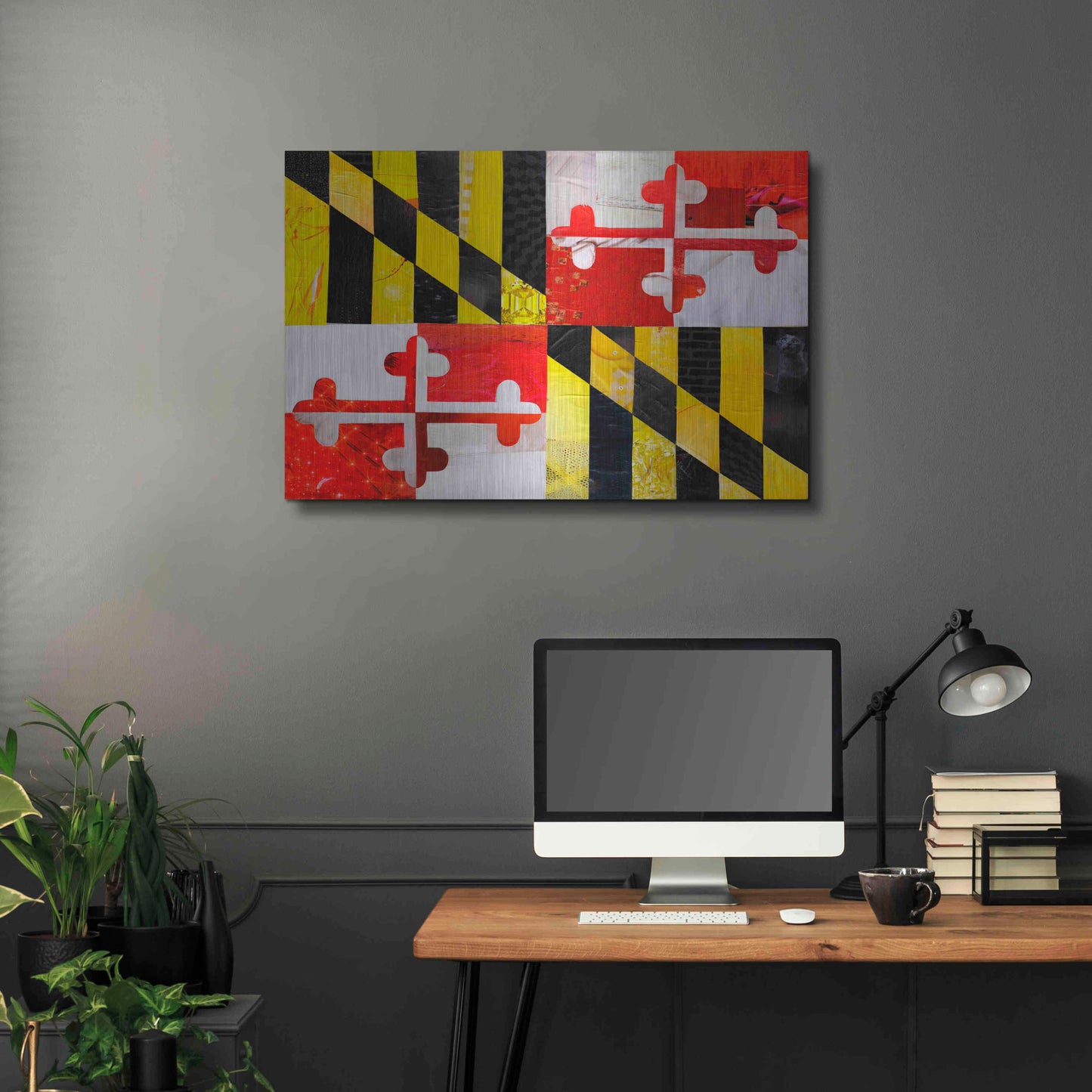 Luxe Metal Art 'Maryland' by Artpoptart, Metal Wall Art,36x24