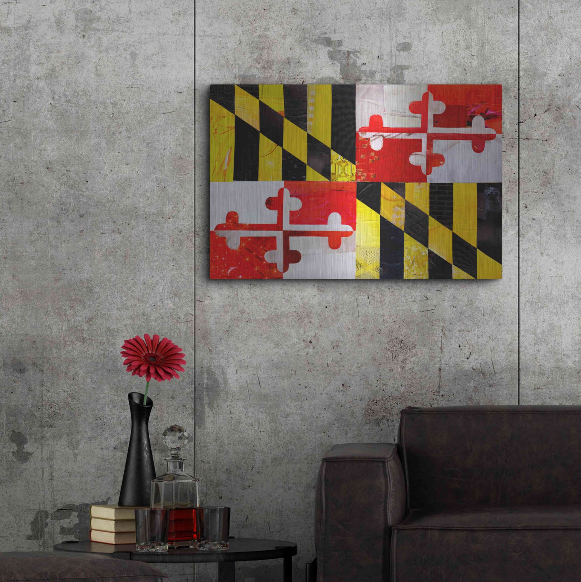 Luxe Metal Art 'Maryland' by Artpoptart, Metal Wall Art,36x24