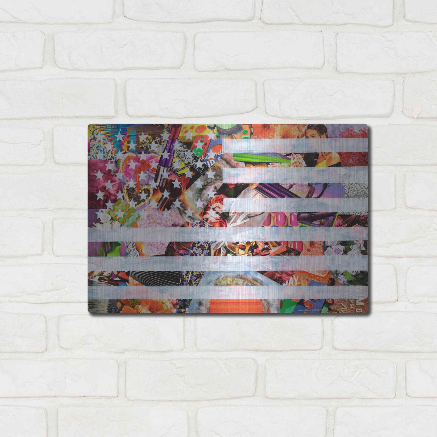 Luxe Metal Art 'Murican Flag' by Artpoptart, Metal Wall Art,16x12