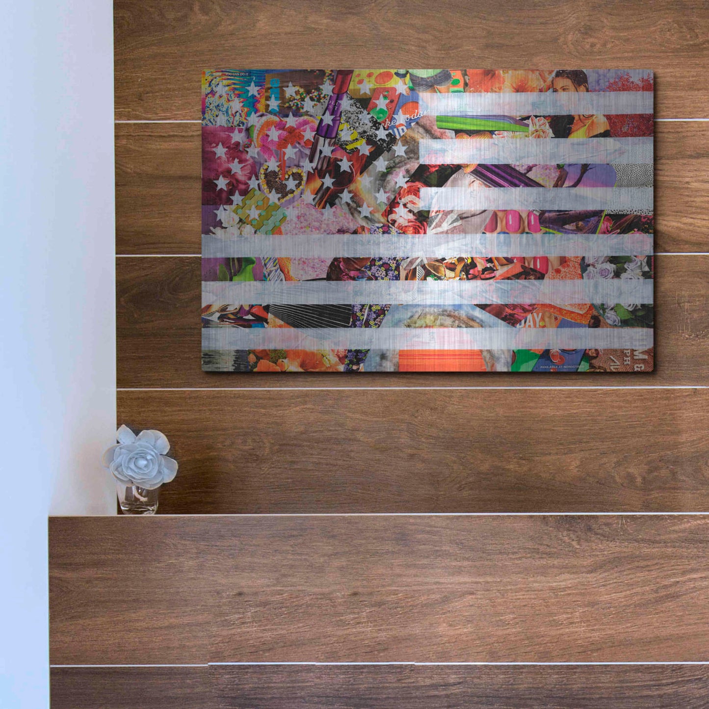 Luxe Metal Art 'Murican Flag' by Artpoptart, Metal Wall Art,16x12