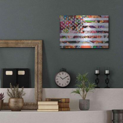 Luxe Metal Art 'Murican Flag' by Artpoptart, Metal Wall Art,16x12