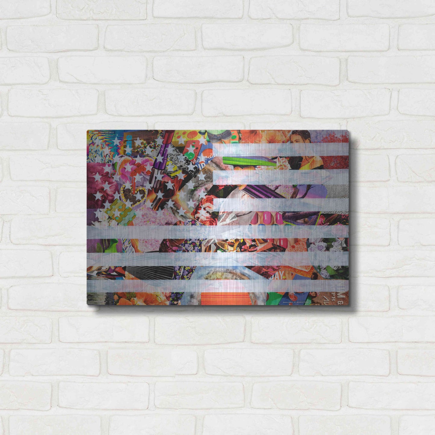 Luxe Metal Art 'Murican Flag' by Artpoptart, Metal Wall Art,24x16