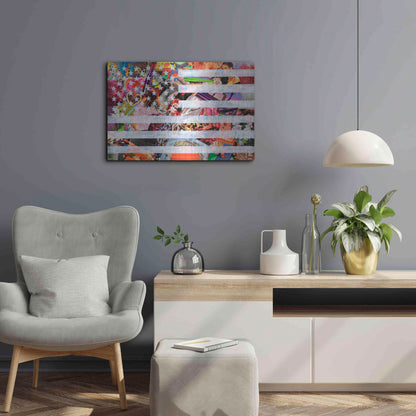 Luxe Metal Art 'Murican Flag' by Artpoptart, Metal Wall Art,24x16