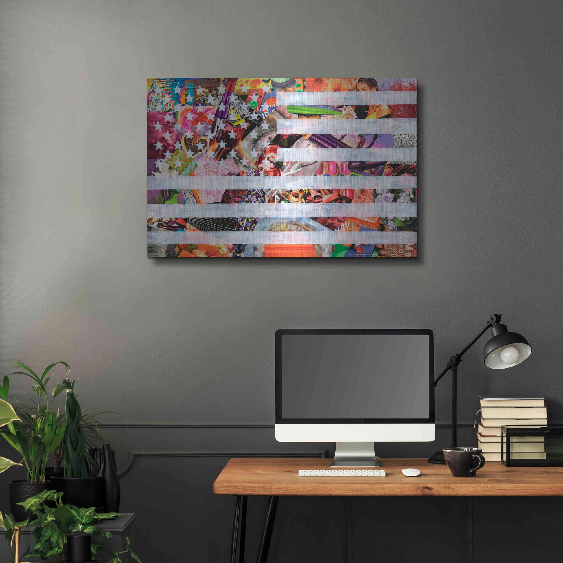 Luxe Metal Art 'Murican Flag' by Artpoptart, Metal Wall Art,36x24