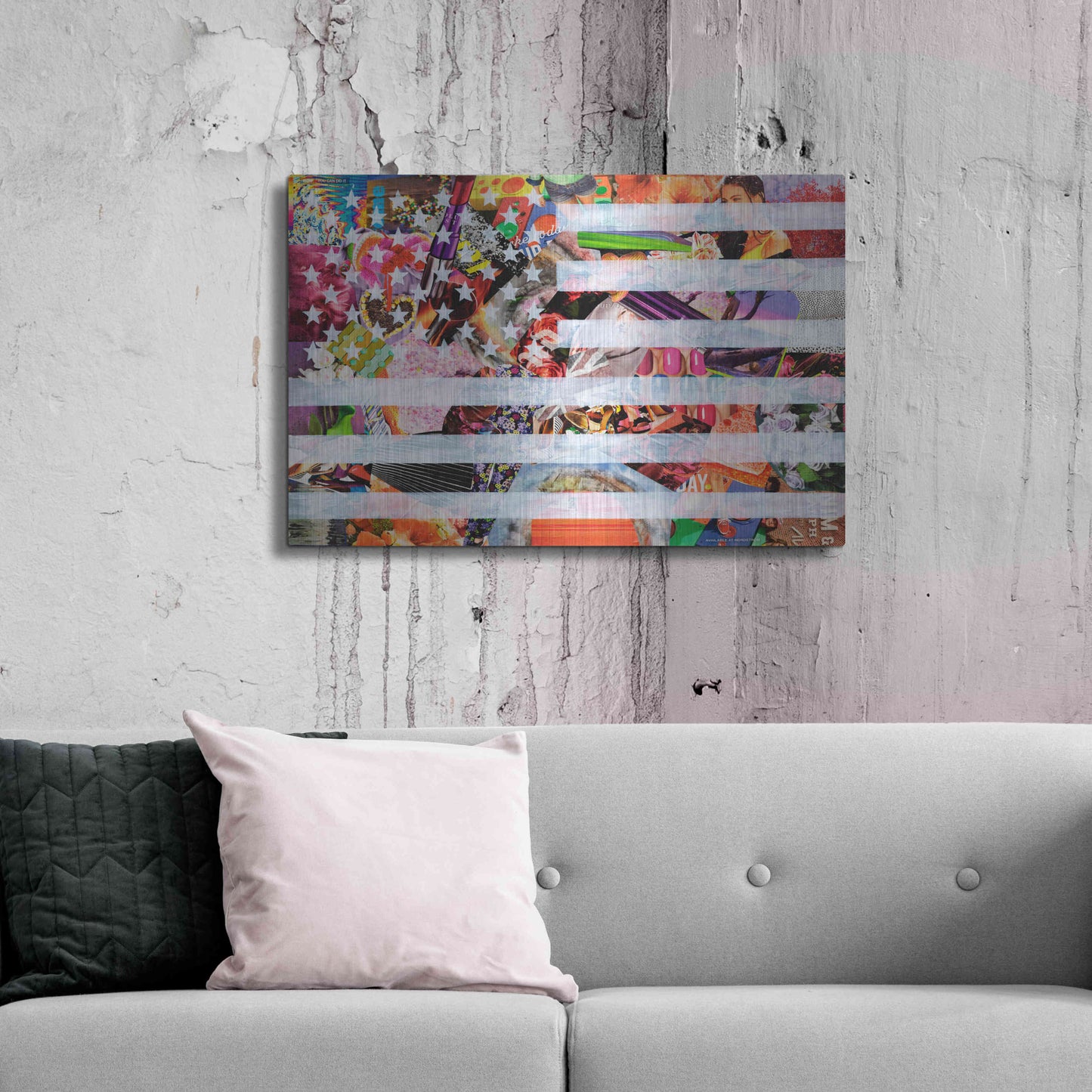 Luxe Metal Art 'Murican Flag' by Artpoptart, Metal Wall Art,36x24