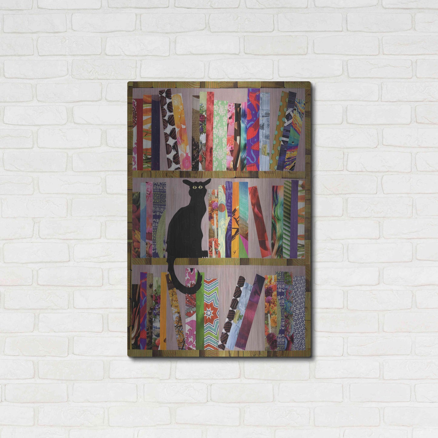 Luxe Metal Art 'Bookcat' by Artpoptart, Metal Wall Art,24x36