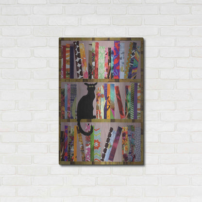 Luxe Metal Art 'Bookcat' by Artpoptart, Metal Wall Art,24x36