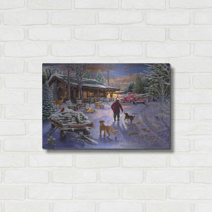 Luxe Metal Art 'Winter Refuge' by Bigelow Illustrations, Metal Wall Art,24x16