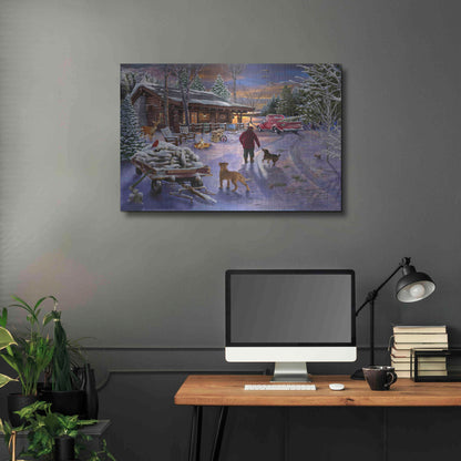 Luxe Metal Art 'Winter Refuge' by Bigelow Illustrations, Metal Wall Art,36x24