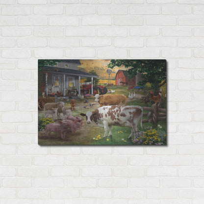 Luxe Metal Art 'Farm Friends' by Bigelow Illustrations, Metal Wall Art,36x24