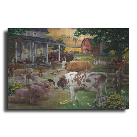 Luxe Metal Art 'Farm Friends' by Bigelow Illustrations, Metal Wall Art