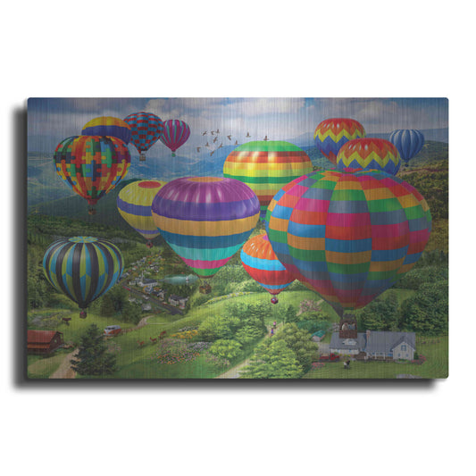 Luxe Metal Art 'Sailing Over the Valley' by Bigelow Illustrations, Metal Wall Art