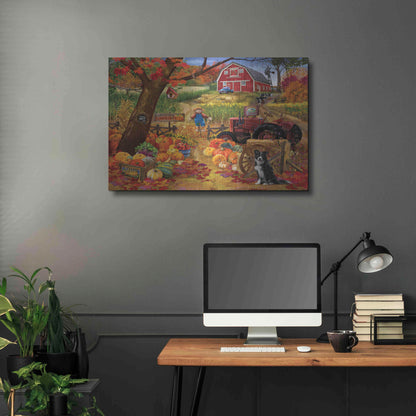 Luxe Metal Art 'Fall Bounty' by Bigelow Illustrations, Metal Wall Art,36x24