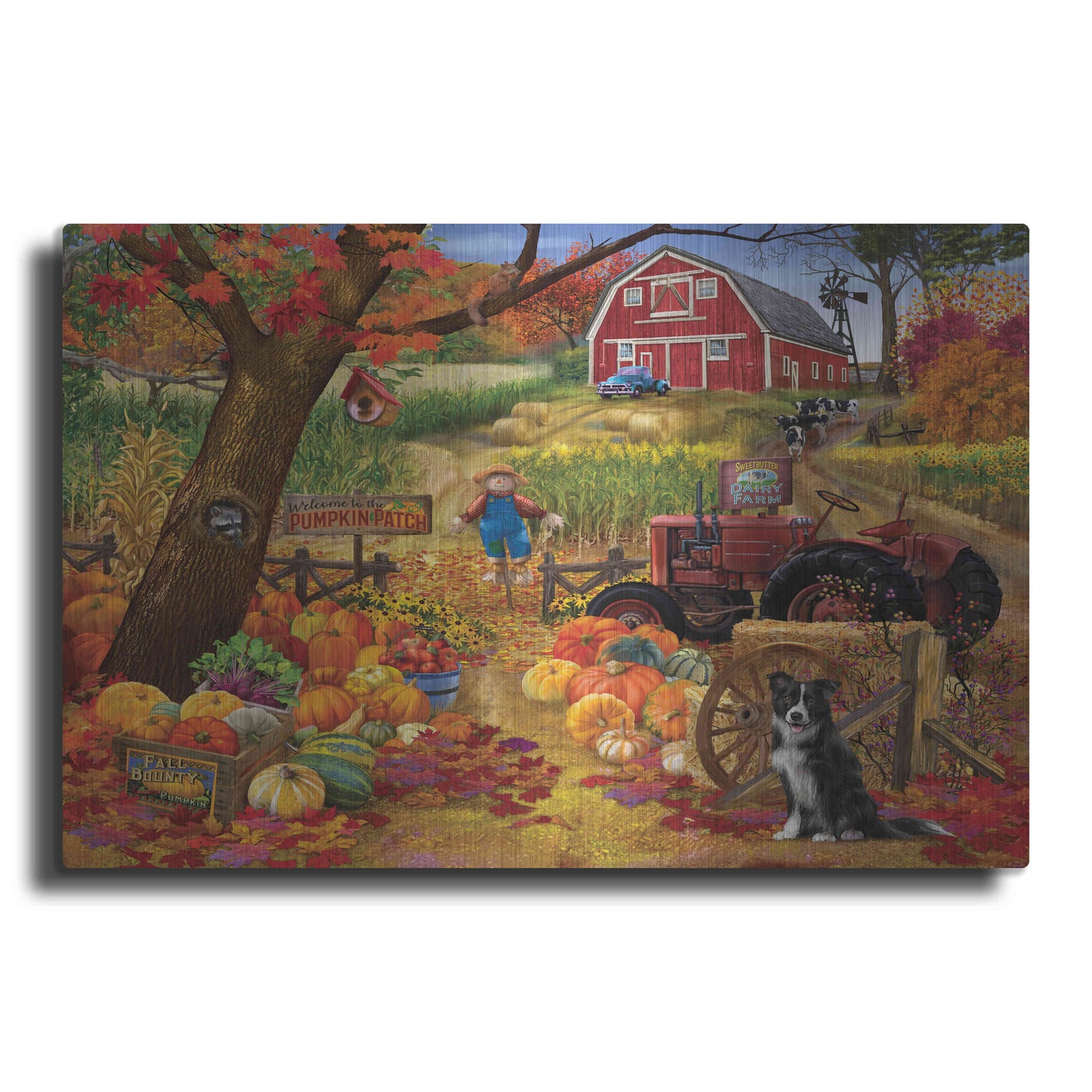 Luxe Metal Art 'Fall Bounty' by Bigelow Illustrations, Metal Wall Art