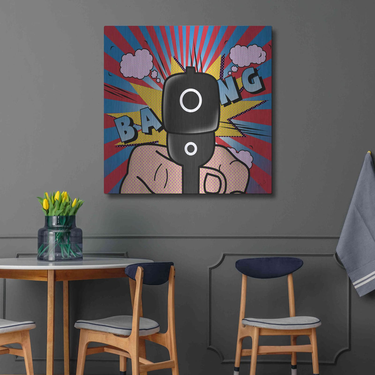 '16' by Mark Ashkenazi – Metal Wall Art, 36x36 room view