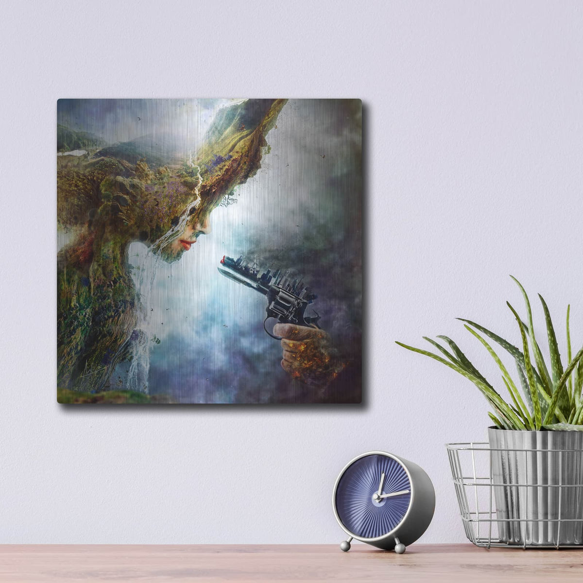 'Betrayal' by Mario Sanchez Nevado – Metal Wall Art, 12x12 room view