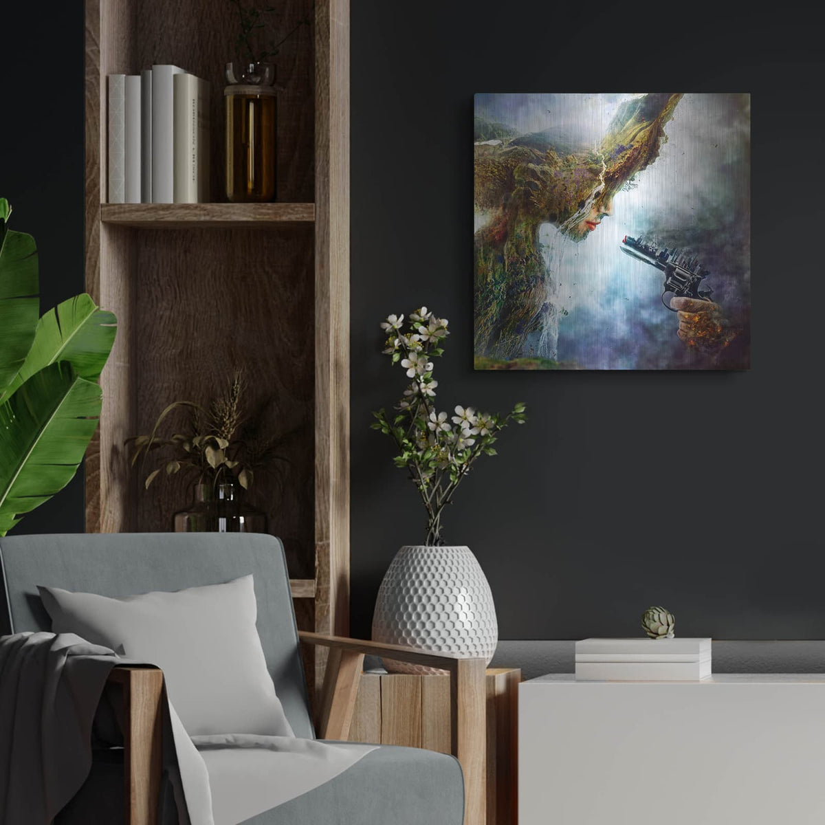 'Betrayal' by Mario Sanchez Nevado – Metal Wall Art, 24x24 room view