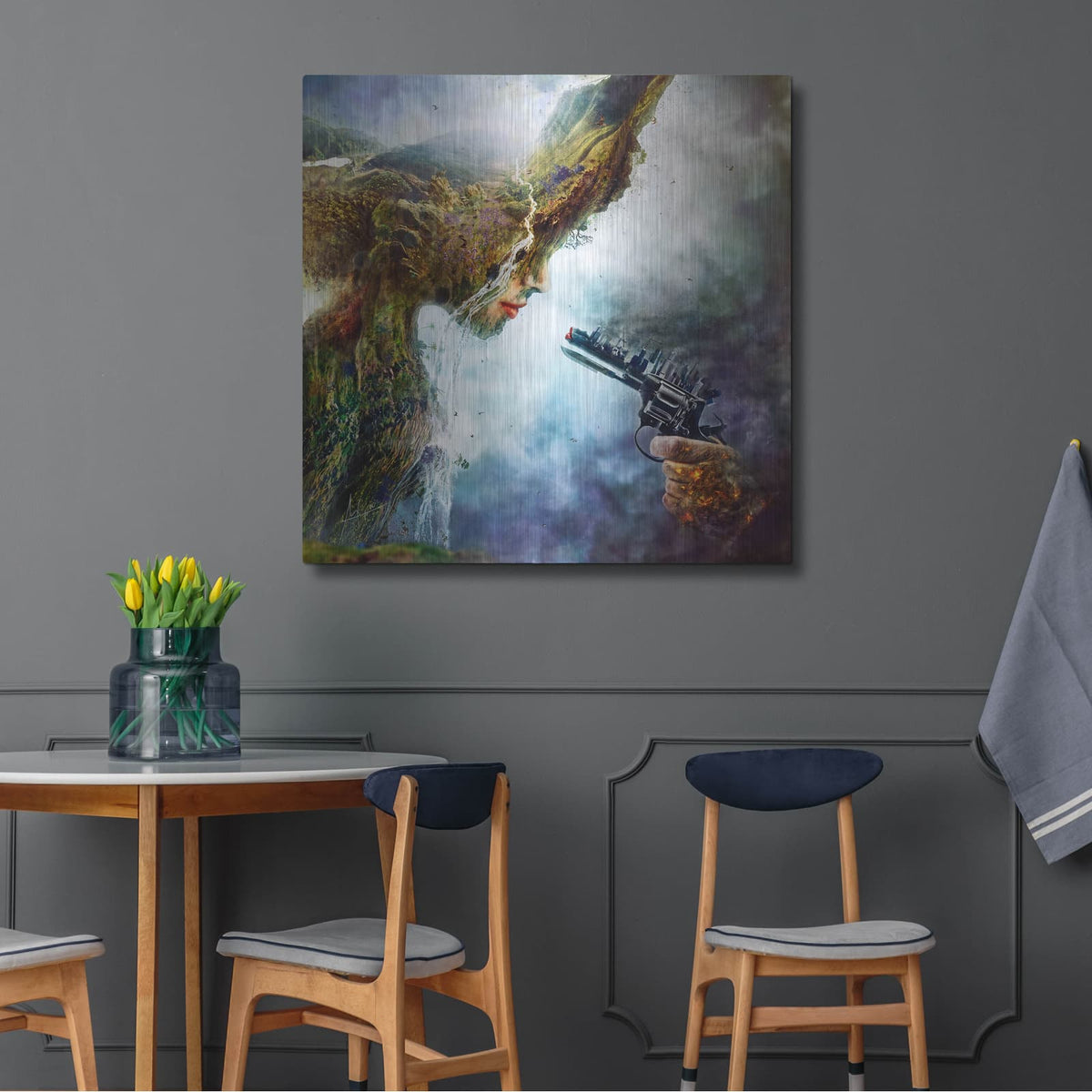 'Betrayal' by Mario Sanchez Nevado – Metal Wall Art, 36x36 room view