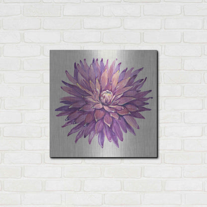 Luxe Metal Art 'Floral Portrait on Linen II' by Tim O'Toole, Metal Wall Art,24x24