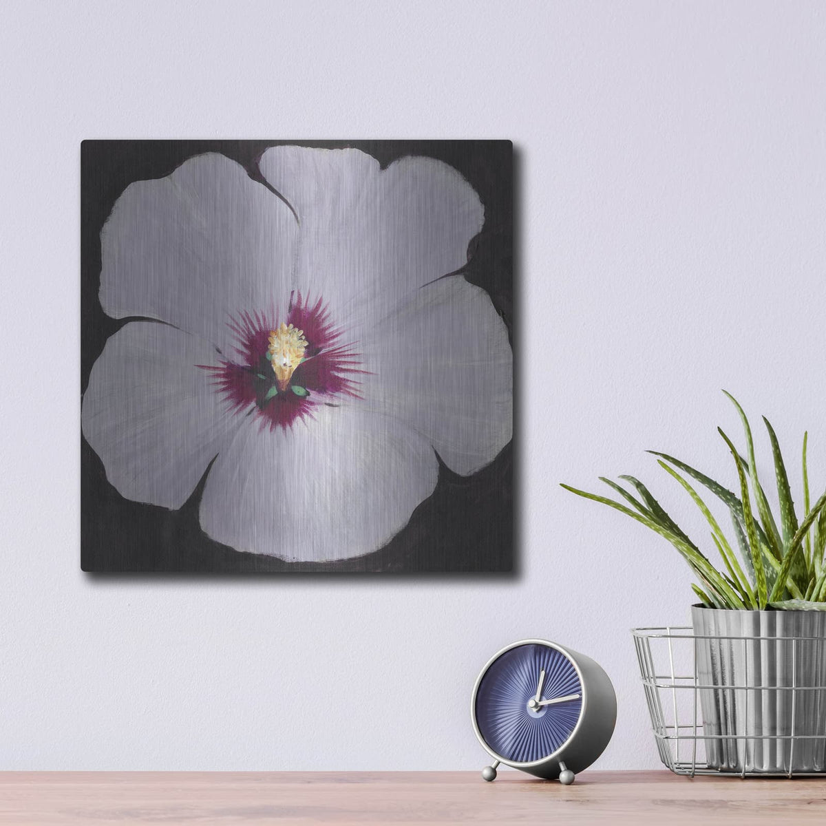 'Hibiscus Portrait II' by Tim O'Toole – Metal Wall Art, 12x12 room view