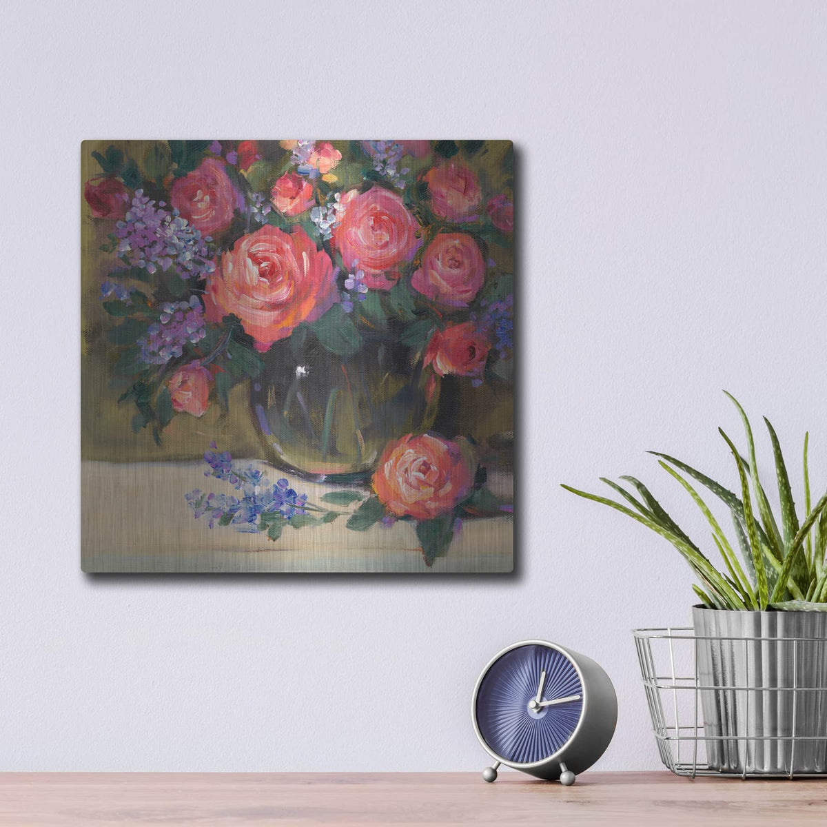 'Floral Still Life I' by Tim O'Toole – Metal Wall Art, 12x12 room view
