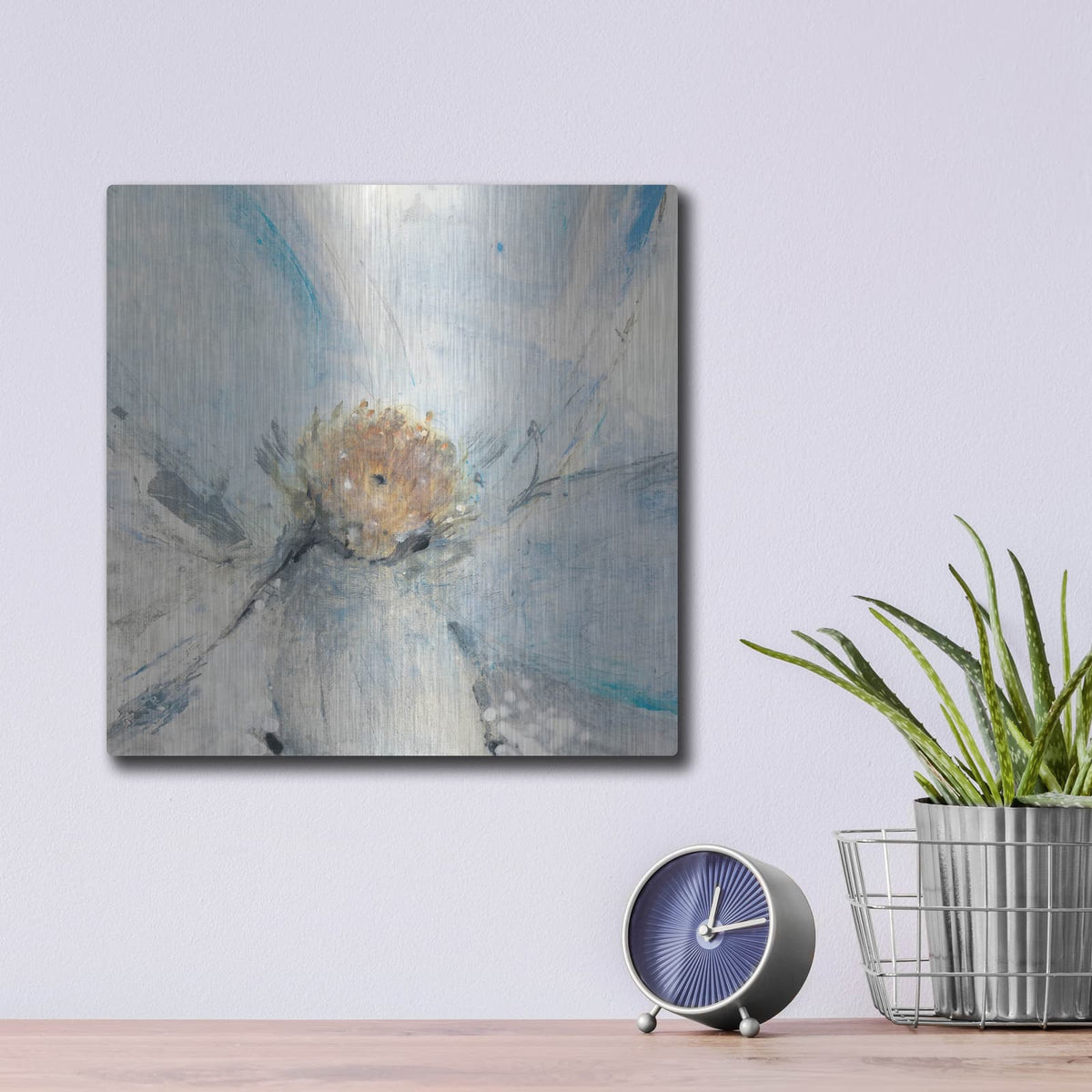 'Custom Floral Blue II' by Tim O'Toole – Metal Wall Art, 12x12 room view