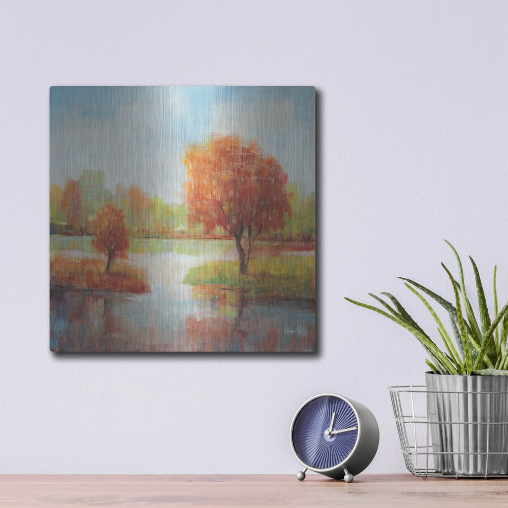 'Lake Reflections II' by Tim O'Toole – Metal Wall Art, 12x12 room view