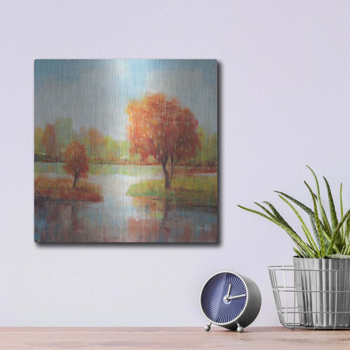 'Lake Reflections II' by Tim O'Toole – Metal Wall Art, 12x12 room view