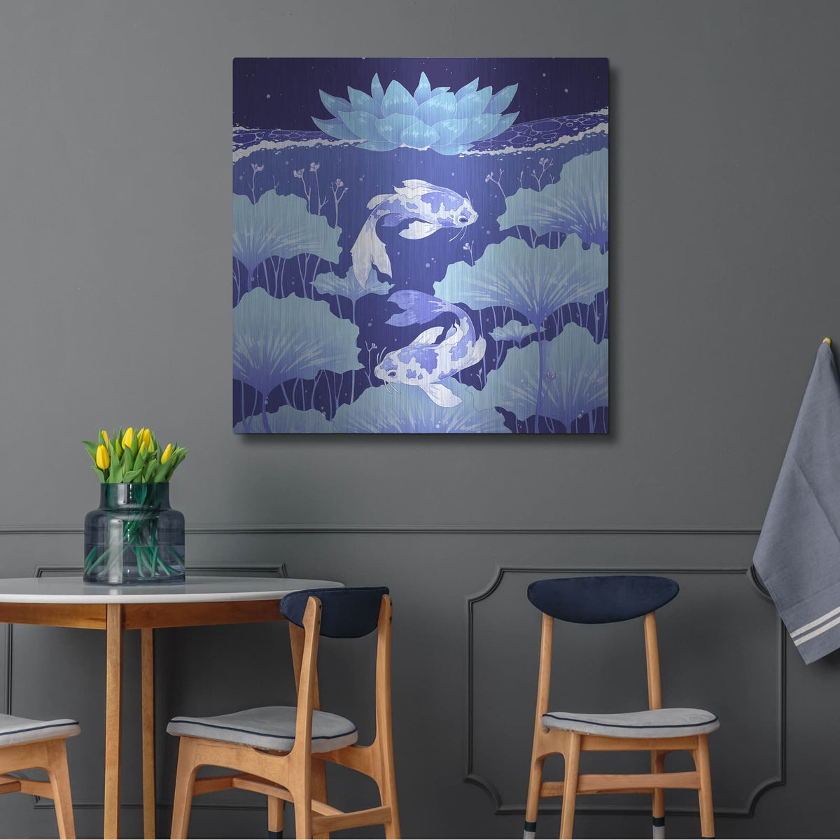 'Serenity Blue' by Avery Multer – Metal Wall Art, 36x36 room view