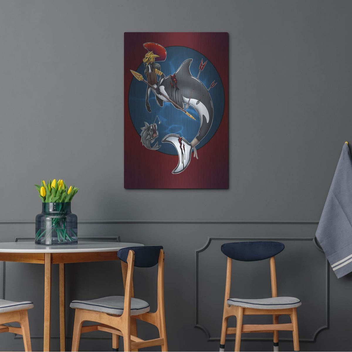 'Warrior Mermaid' by Avery Multer – Metal Wall Art, 24x36 room view