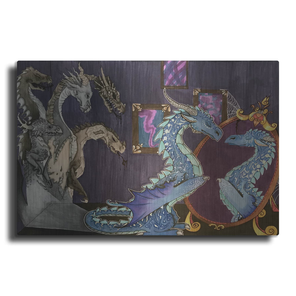'Dragon in the Mirror' by Avery Multer – Metal Wall Art