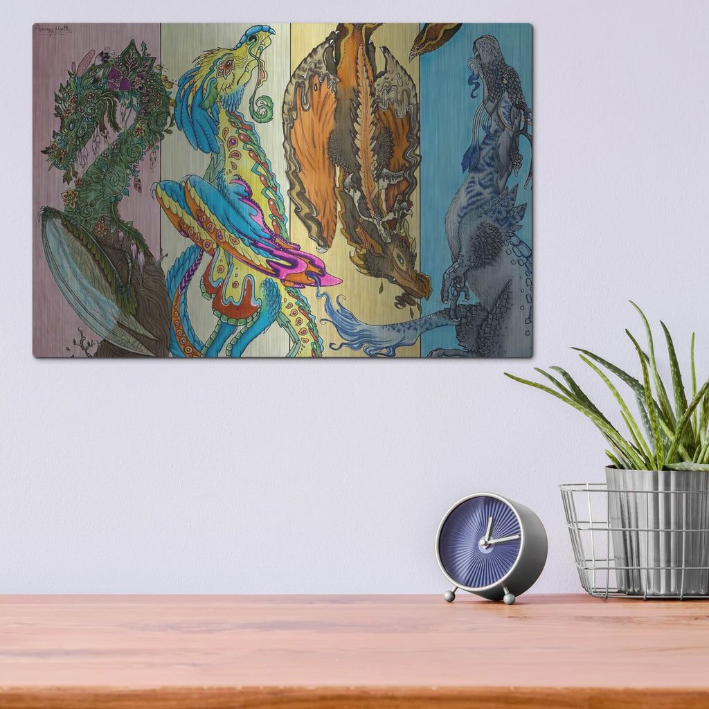 'The Four Seasons' by Avery Multer – Metal Wall Art, 16x12 room view