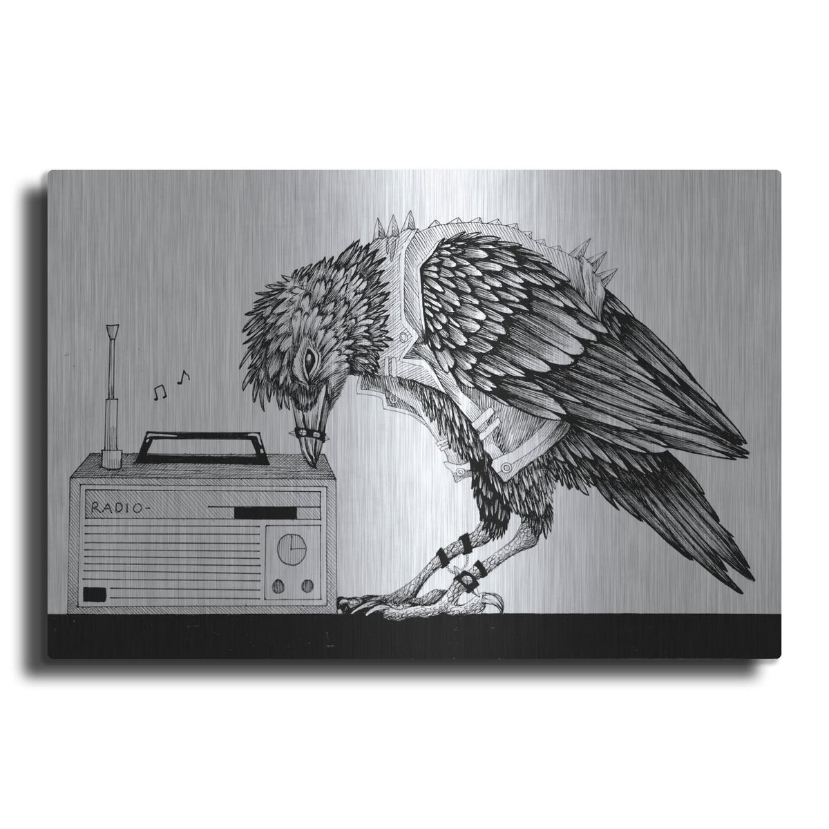 'Heavy Metal Crow' by Avery Multer – Metal Wall Art