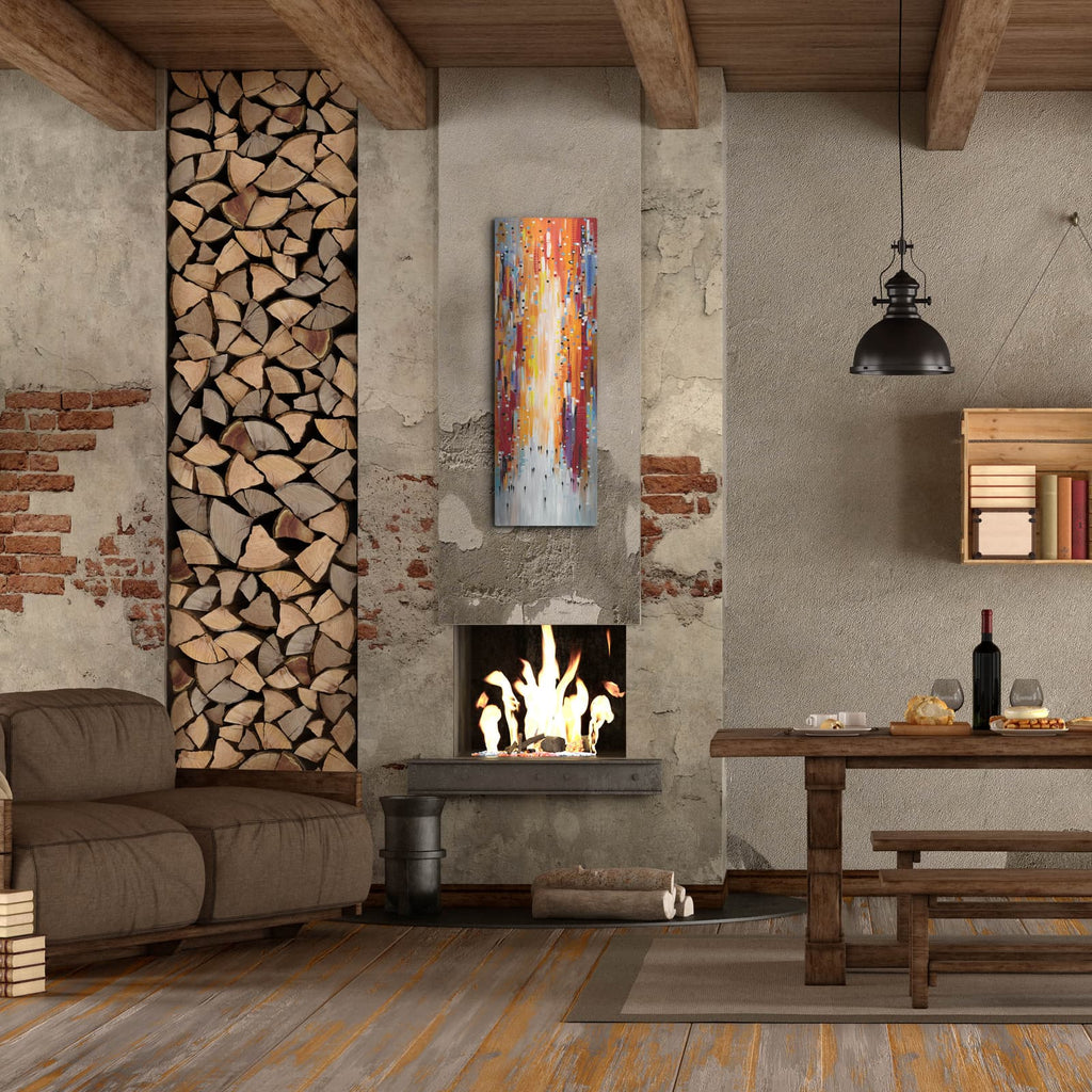 'Orange Sky' by Ekaterina Ermilkina – Metal Wall Art, 16x48 room view
