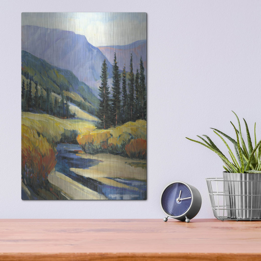Luxe Metal Art 'Purple Mountain Majesty I' by Tim O'Toole, Metal Wall Art,12x16