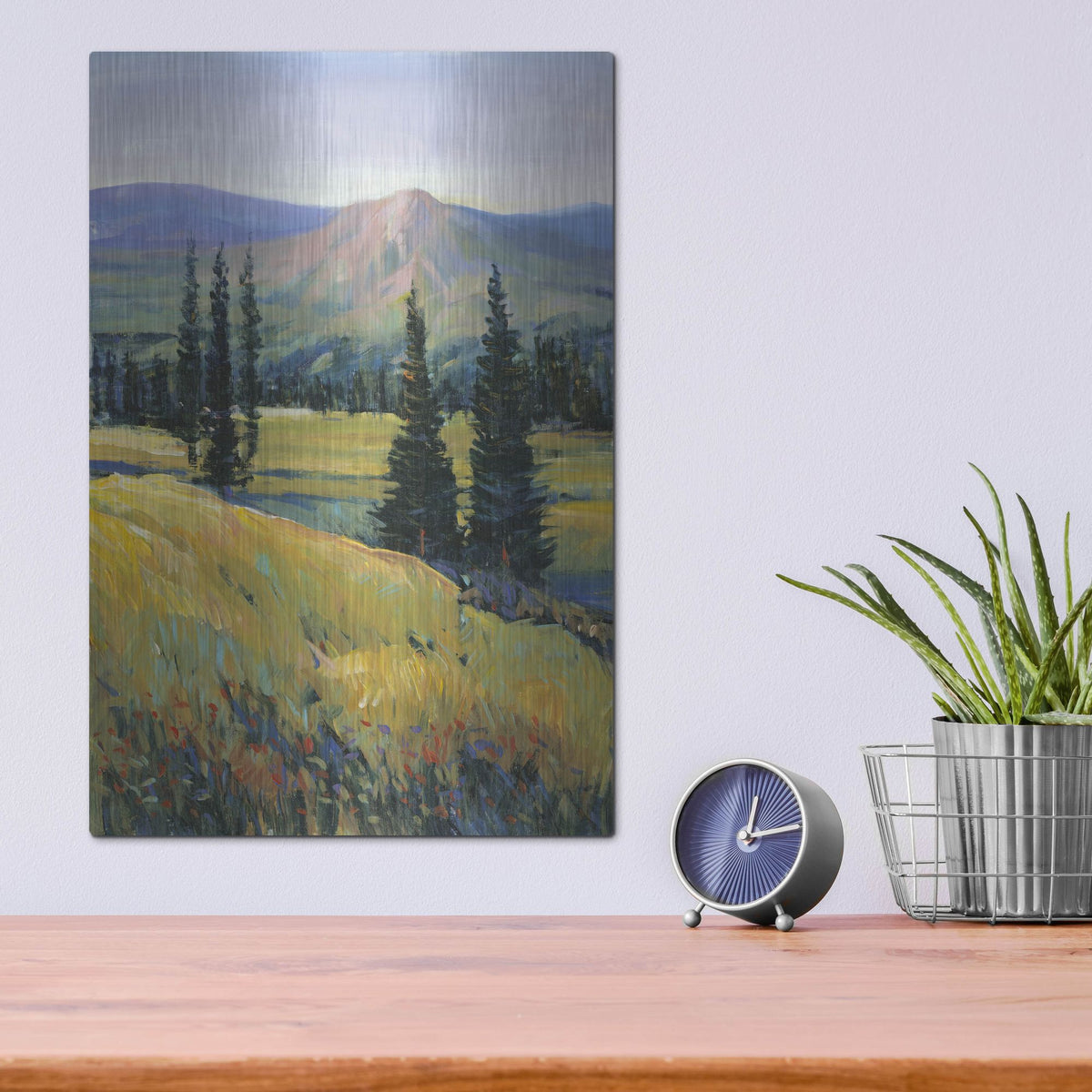 Luxe Metal Art 'Purple Mountain Majesty II' by Tim O'Toole, Metal Wall Art,12x16