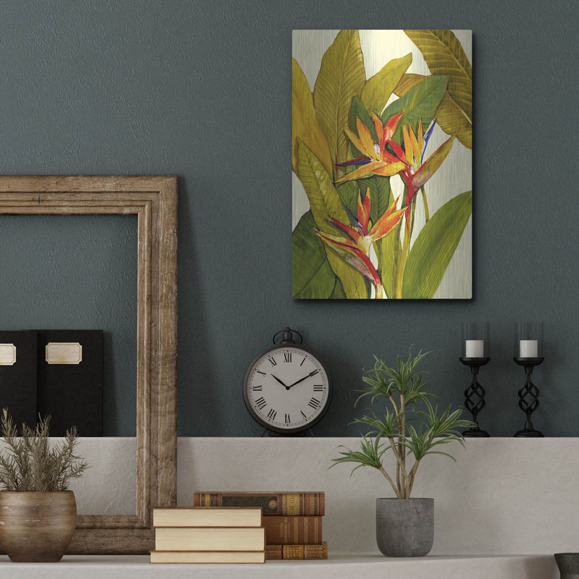 Luxe Metal Art 'Tropical Bird of Paradise' by Tim O'Toole, Metal Wall Art,12x16