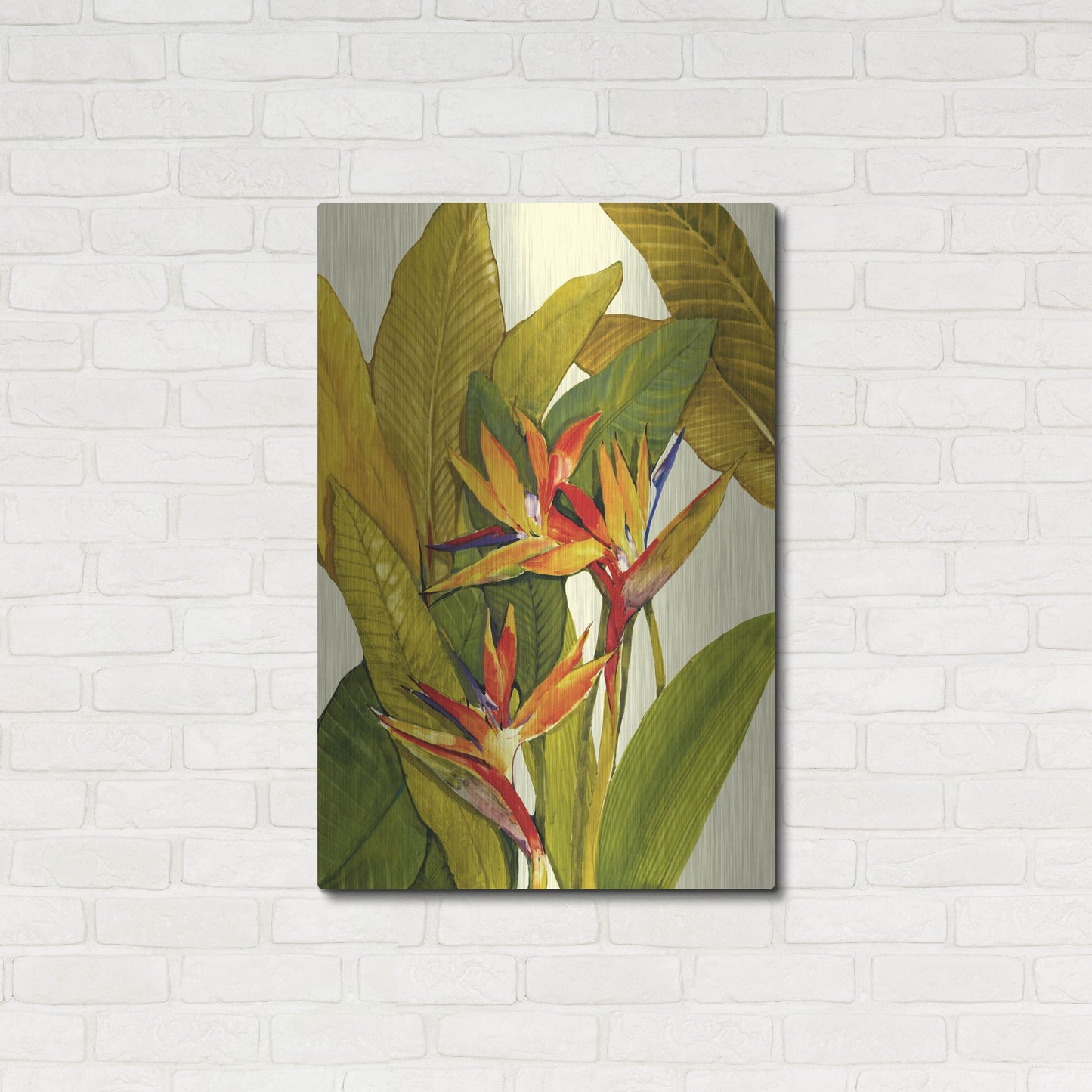 Luxe Metal Art 'Tropical Bird of Paradise' by Tim O'Toole, Metal Wall Art,24x36