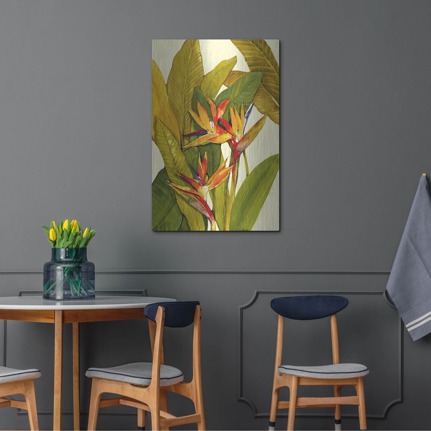 Luxe Metal Art 'Tropical Bird of Paradise' by Tim O'Toole, Metal Wall Art,24x36