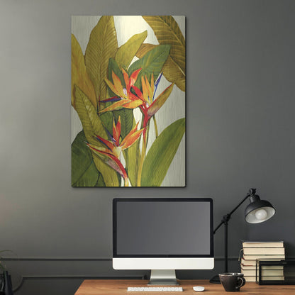 Luxe Metal Art 'Tropical Bird of Paradise' by Tim O'Toole, Metal Wall Art,24x36