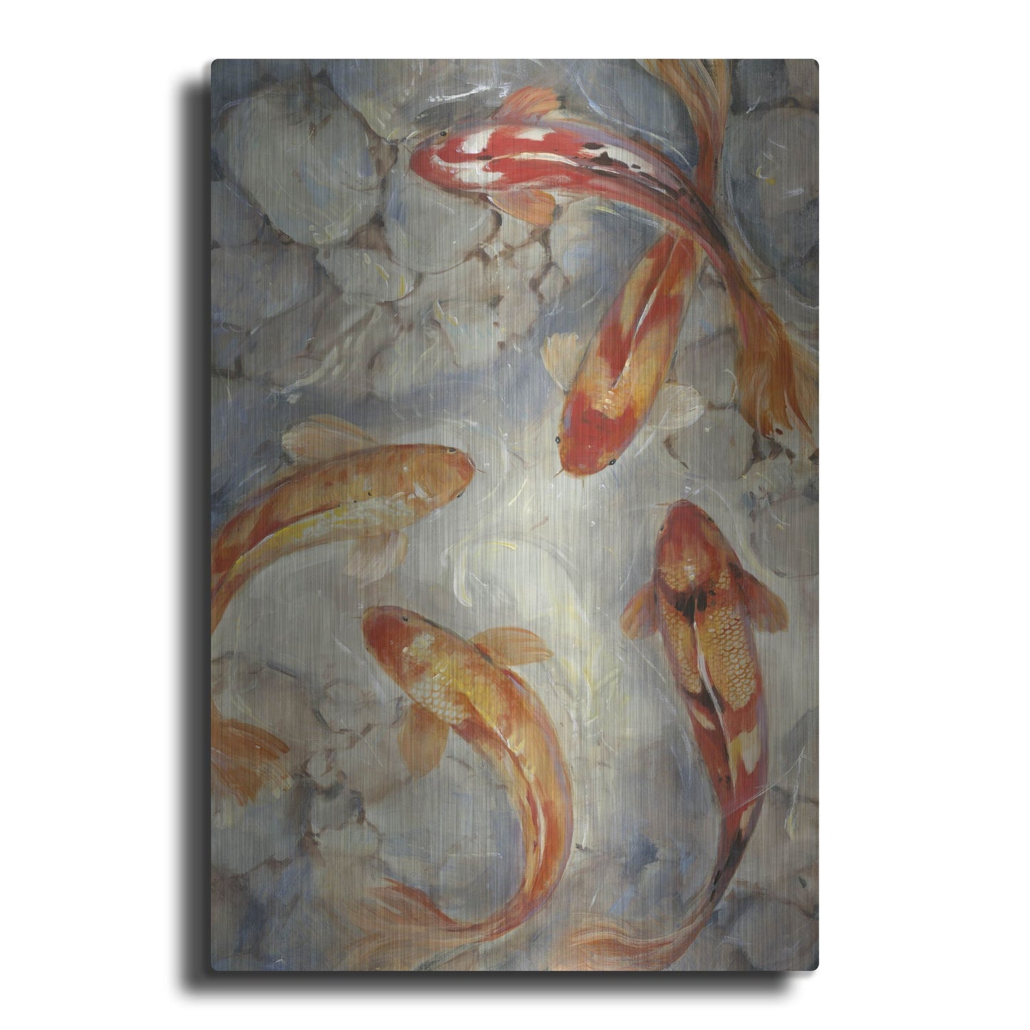 Luxe Metal Art 'Vibrant Koi II' by Tim O'Toole, Metal Wall Art