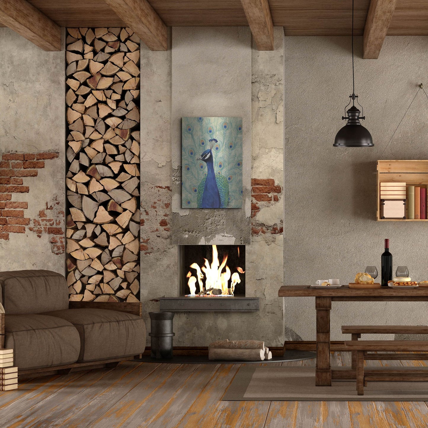 Luxe Metal Art 'Blue Peacock II' by Tim O'Toole, Metal Wall Art,24x36