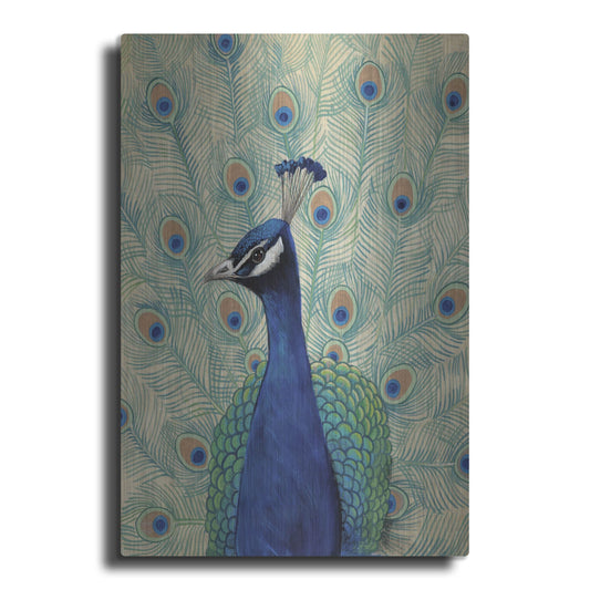Luxe Metal Art 'Blue Peacock II' by Tim O'Toole, Metal Wall Art